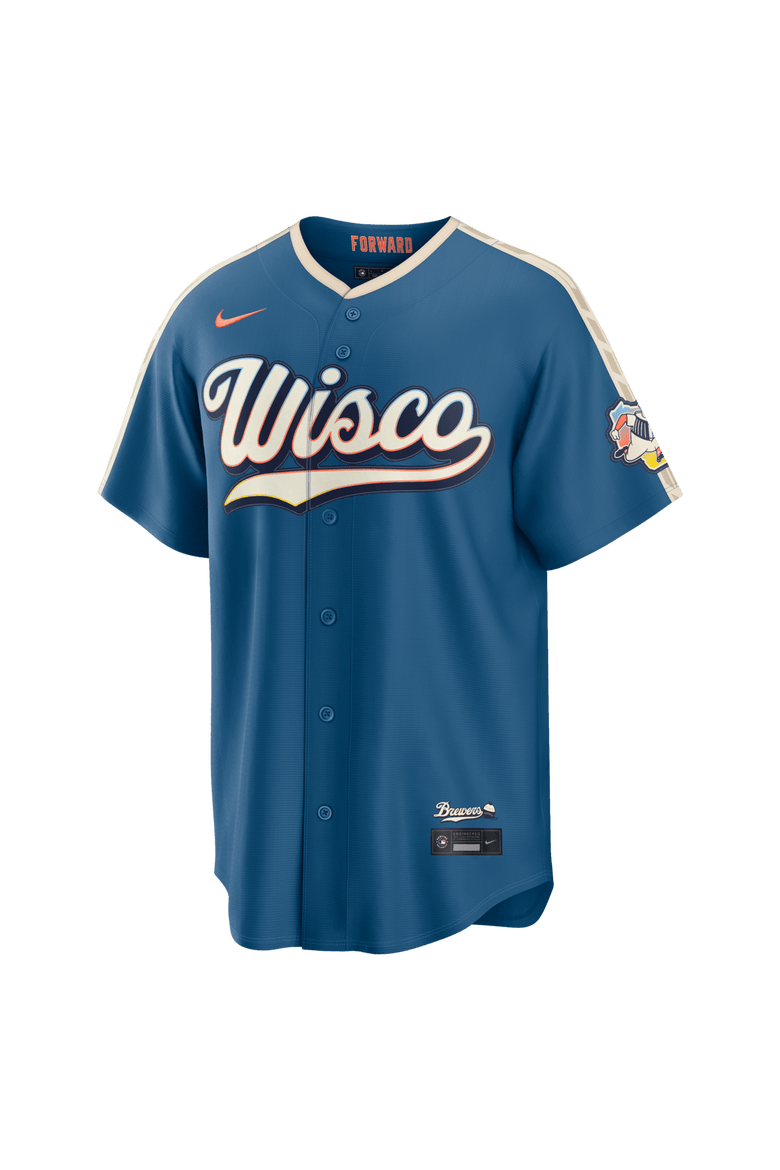 Men's Nike  Mineral Blue Milwaukee Brewers 2026 City Connect Stadium Jersey, Alternate, color, Mineral Blue