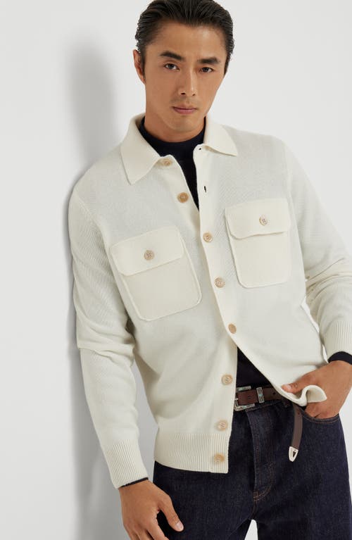 Brunello Cucinelli Wool And Cashmere Western Shirt In White