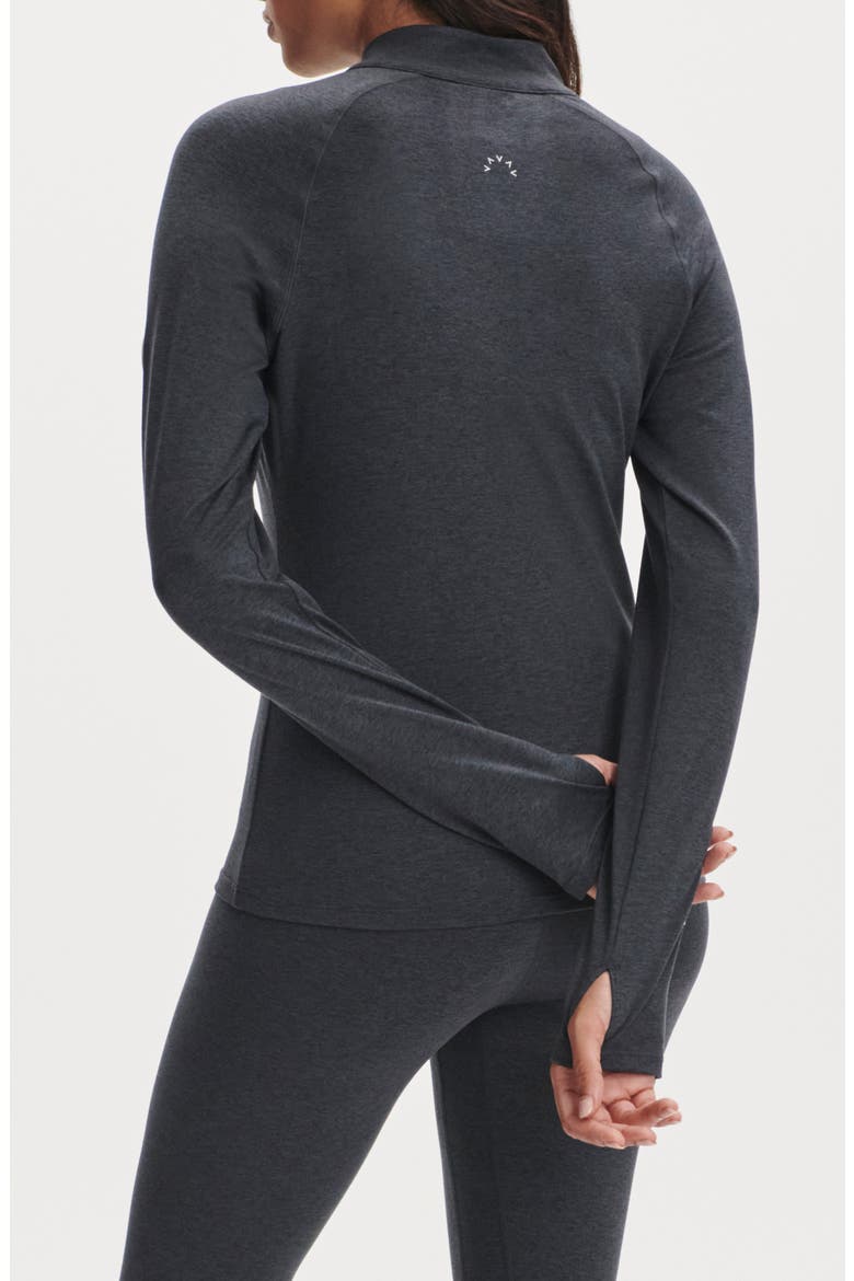 Always Warm Half Zip Base Layer Top, Alternate, color, BLACK MARL