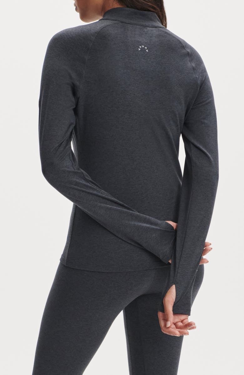 Varley Always Warm Half Zip Base Layer Top, Alternate, color, Black Marl