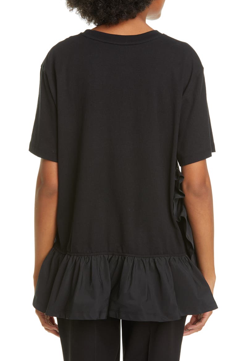 Taffeta Ruffle Tee, Alternate, color, NERO