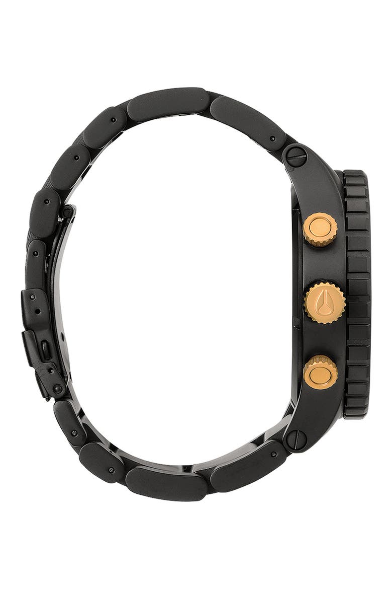 51-30 Chronograph Bracelet Watch, 51mm, Alternate, color, MATTE BLACK / GOLD