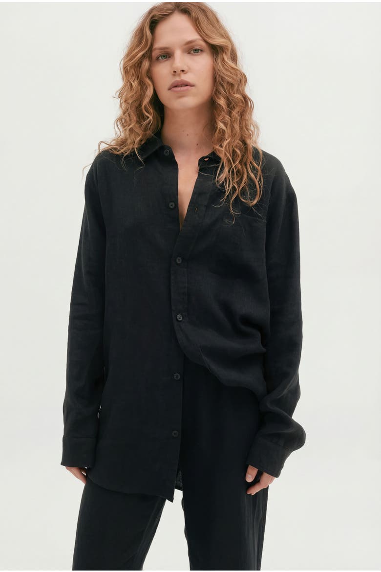 Lounge Pajama Shirt, Main, color, Black