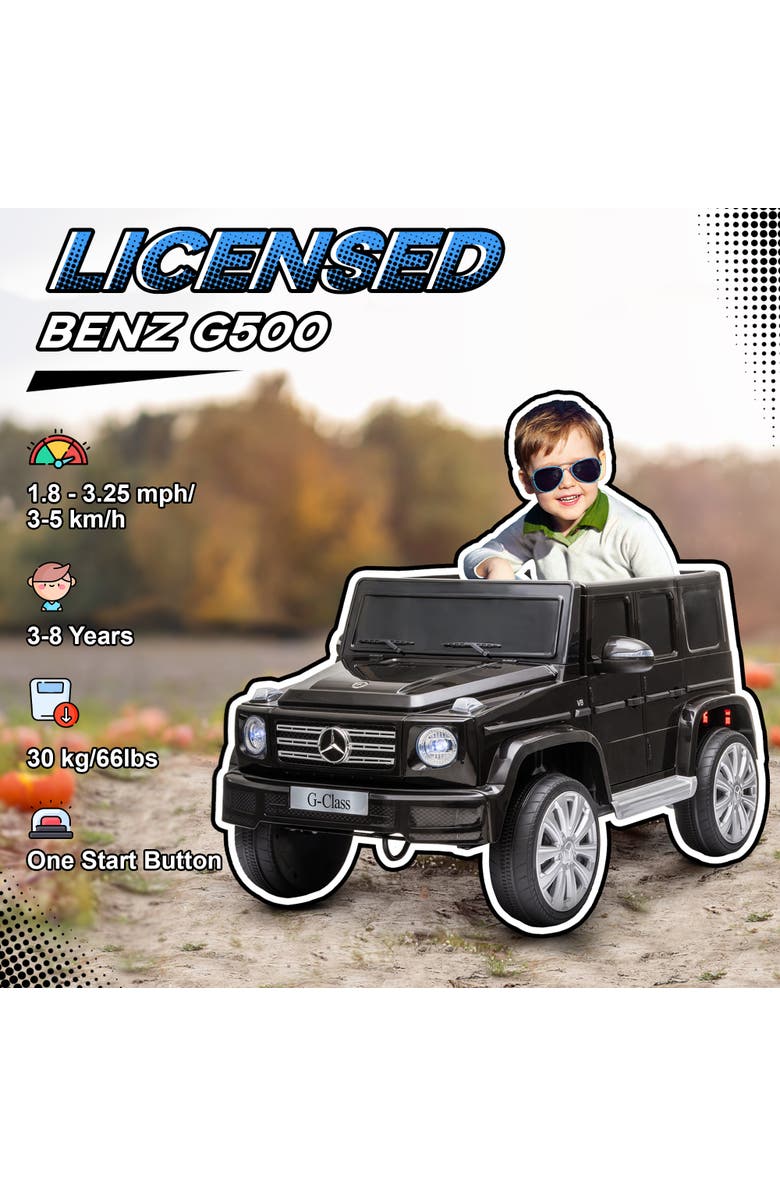 Aosom 12V Licensed Mercedes Benz G500 Ride on Truck with Remote Control, Suspension, Alternate, color, Black