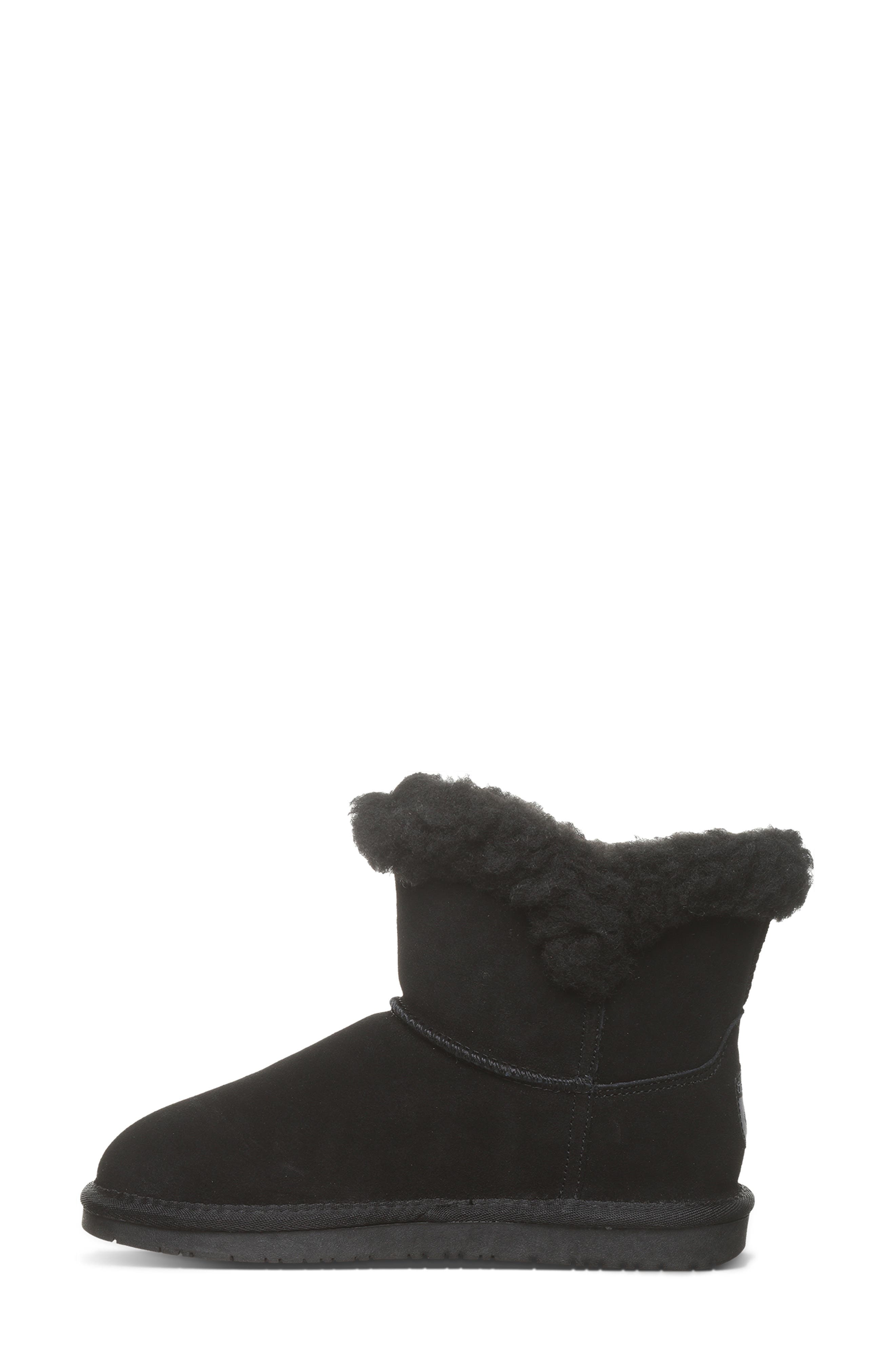 BEARPAW Wren Faux Shearling Lined Bootie, Alternate, color, Black