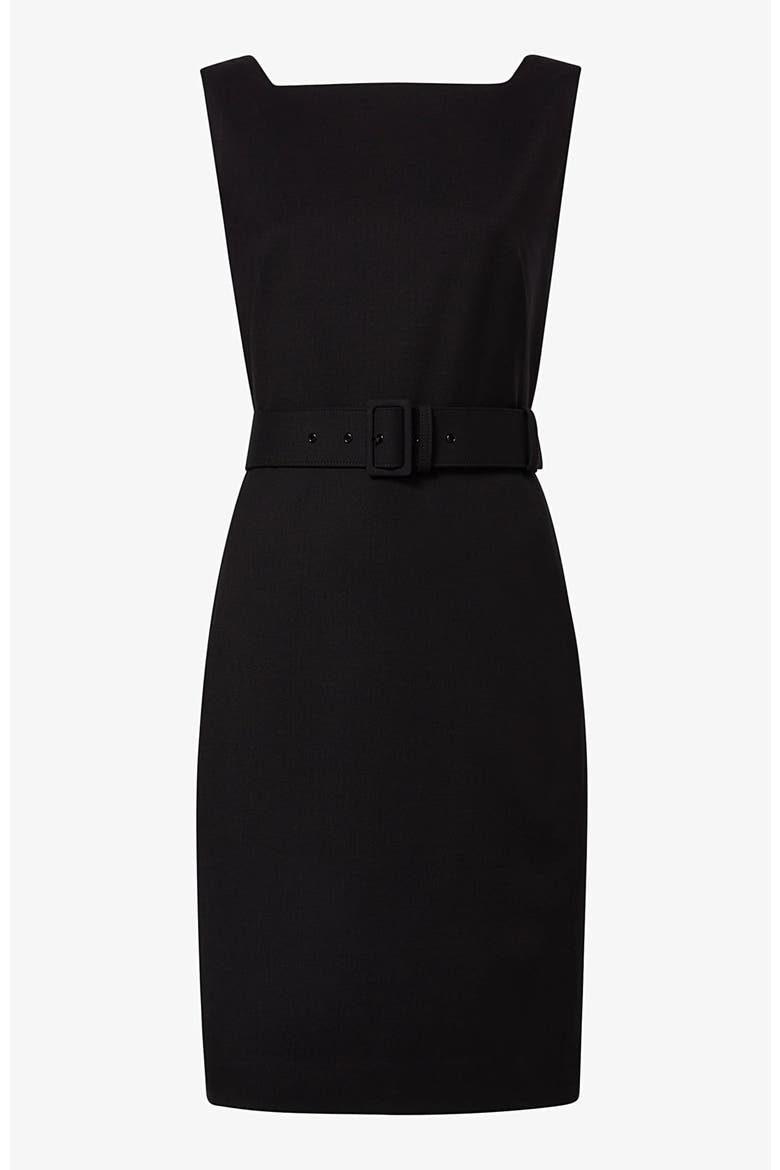 Cynthia Italian Wool Twill Dress, Alternate, color, Black