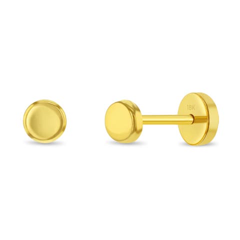 18k Small Coin Girl Earrings