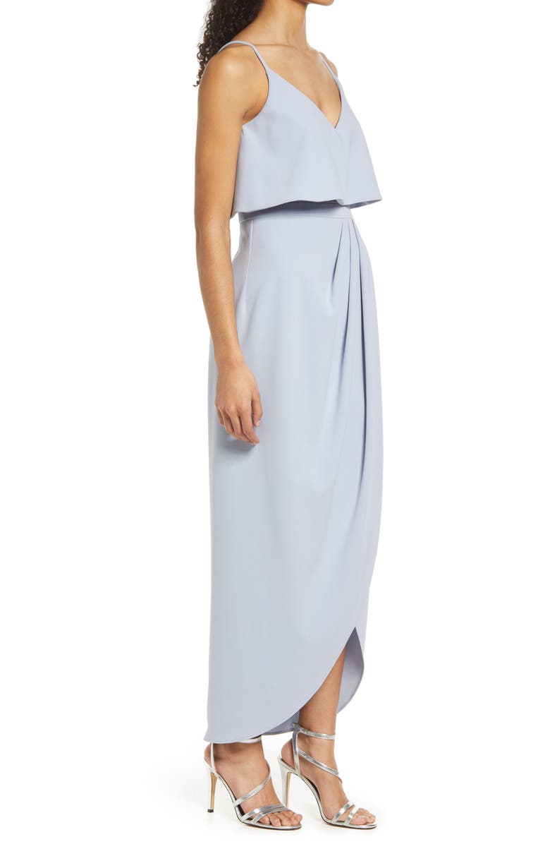 Xscape Evenings Xscape Scuba Crepe Popover Faux Wrap Gown, Alternate, color,