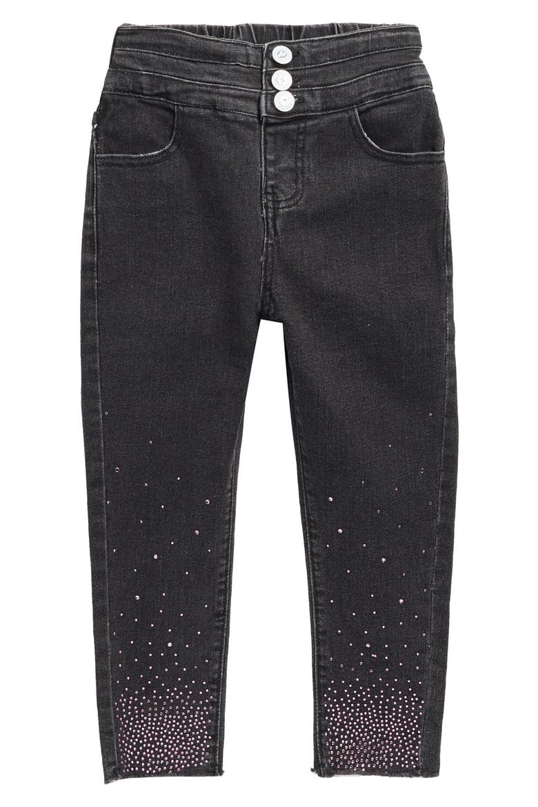 Kids' Embellished Skinny Jeans, Main, color, BLACK