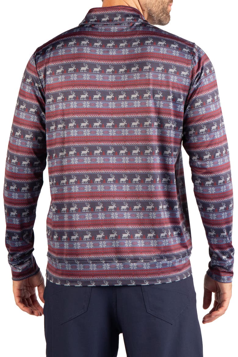 Holiday Reindeer Performance Quarter Zip Top, Alternate, color, NAVY