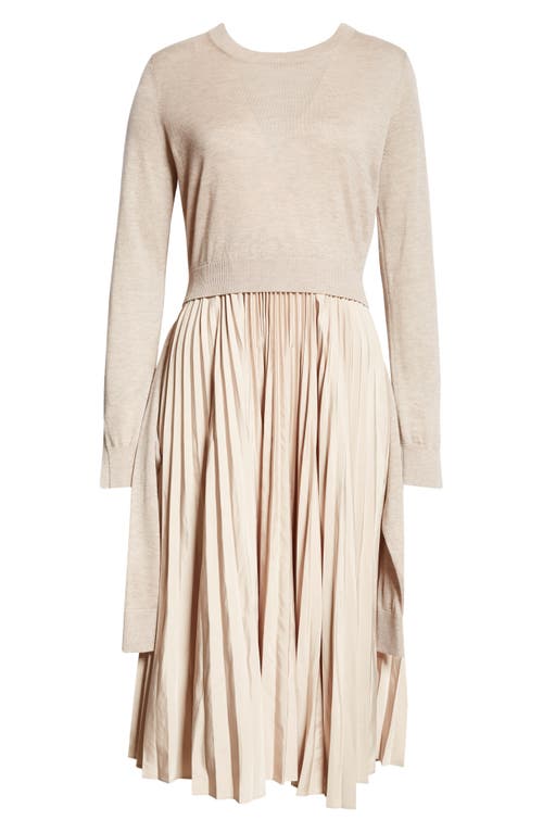 3.1 Phillip Lim Two-piece Tie Waist Long Sleeve Pleated Dress In Taupe