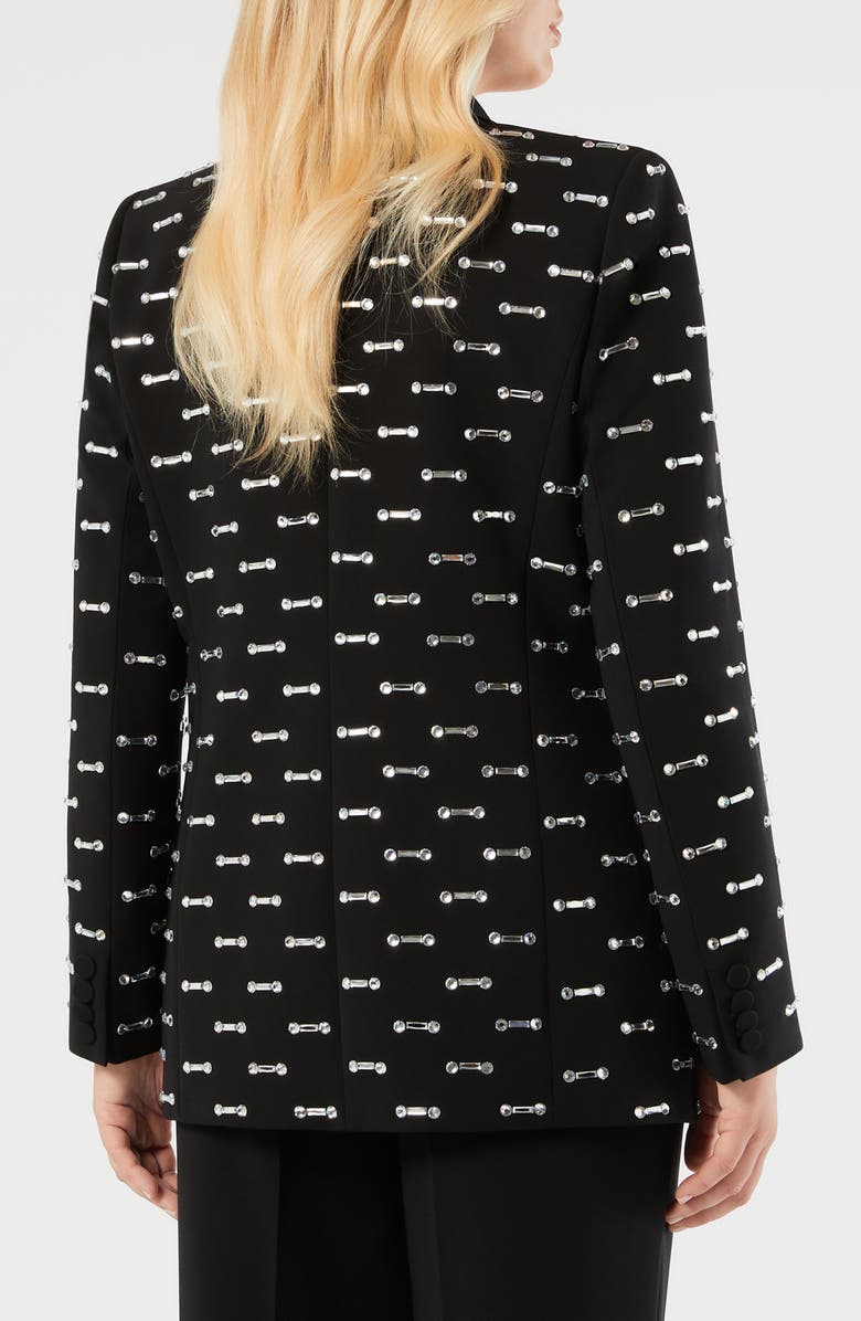 Marina Rinaldi Mecsmalto Rhinestone Detail Jacket, Alternate, color, Black