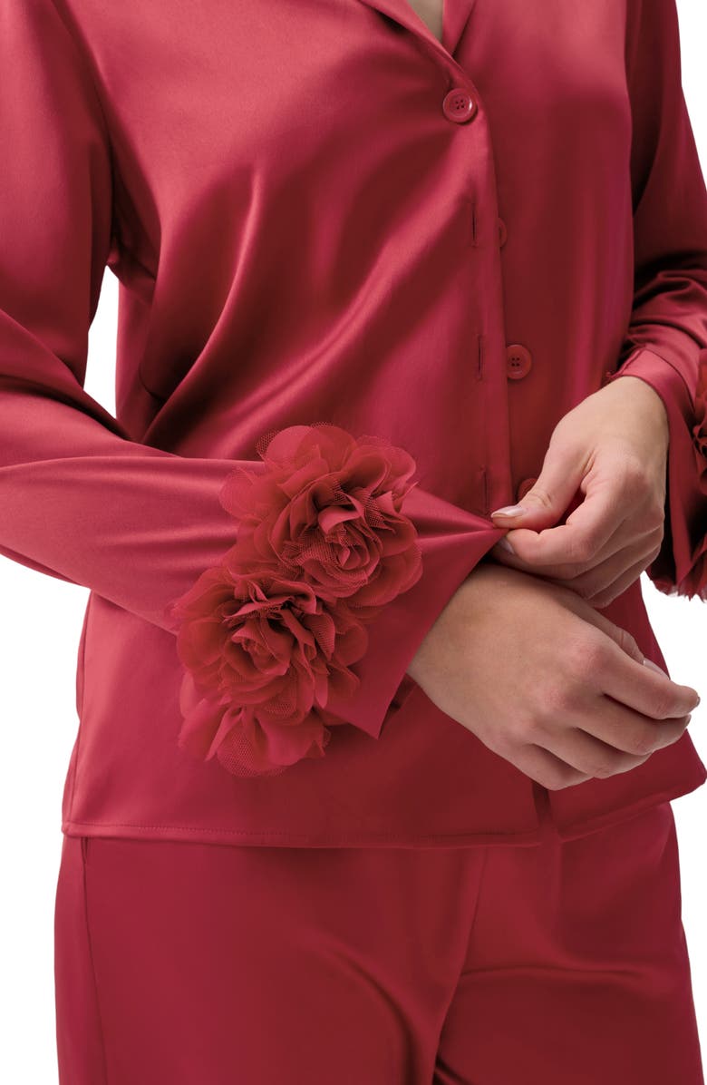 Rya Collection Sweetie Charmeuse Pajamas, Alternate, color, Holly