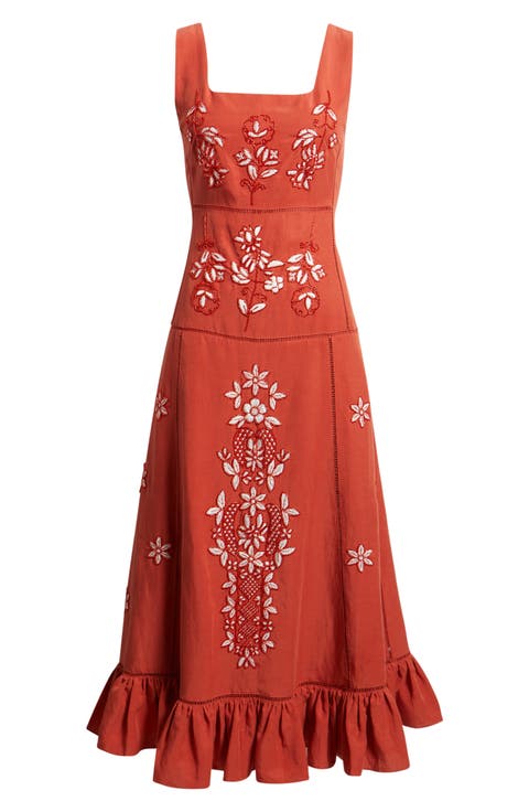 The Lainey Embroidered Sleeveless Maxi Dress