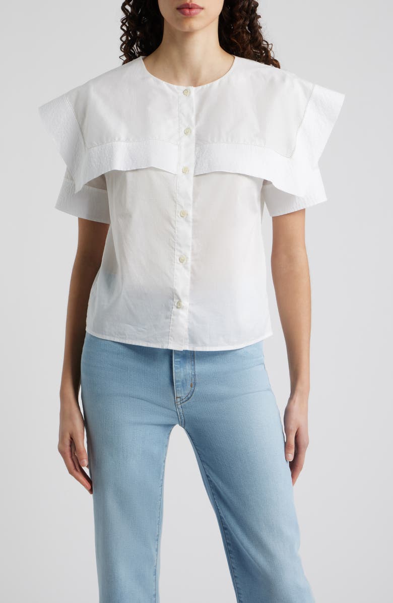 FRAME The Sleek Cape Button-Up Shirt, Main, color, White
