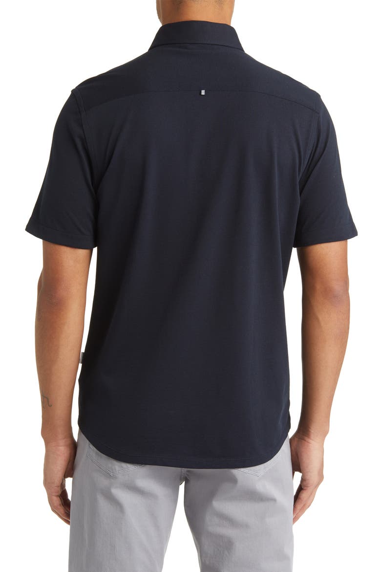 DRY TOUCH® Performance Piqué Knit Button-Up Shirt, Alternate, color, BLACK