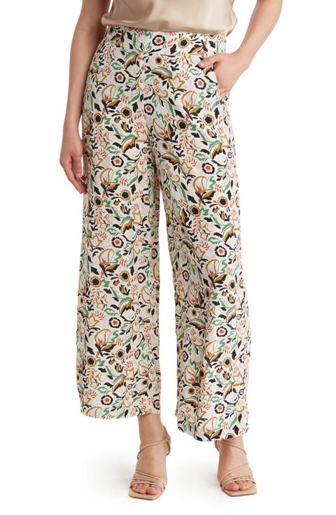 Ankle Crop Wide Leg Palazzo Pants