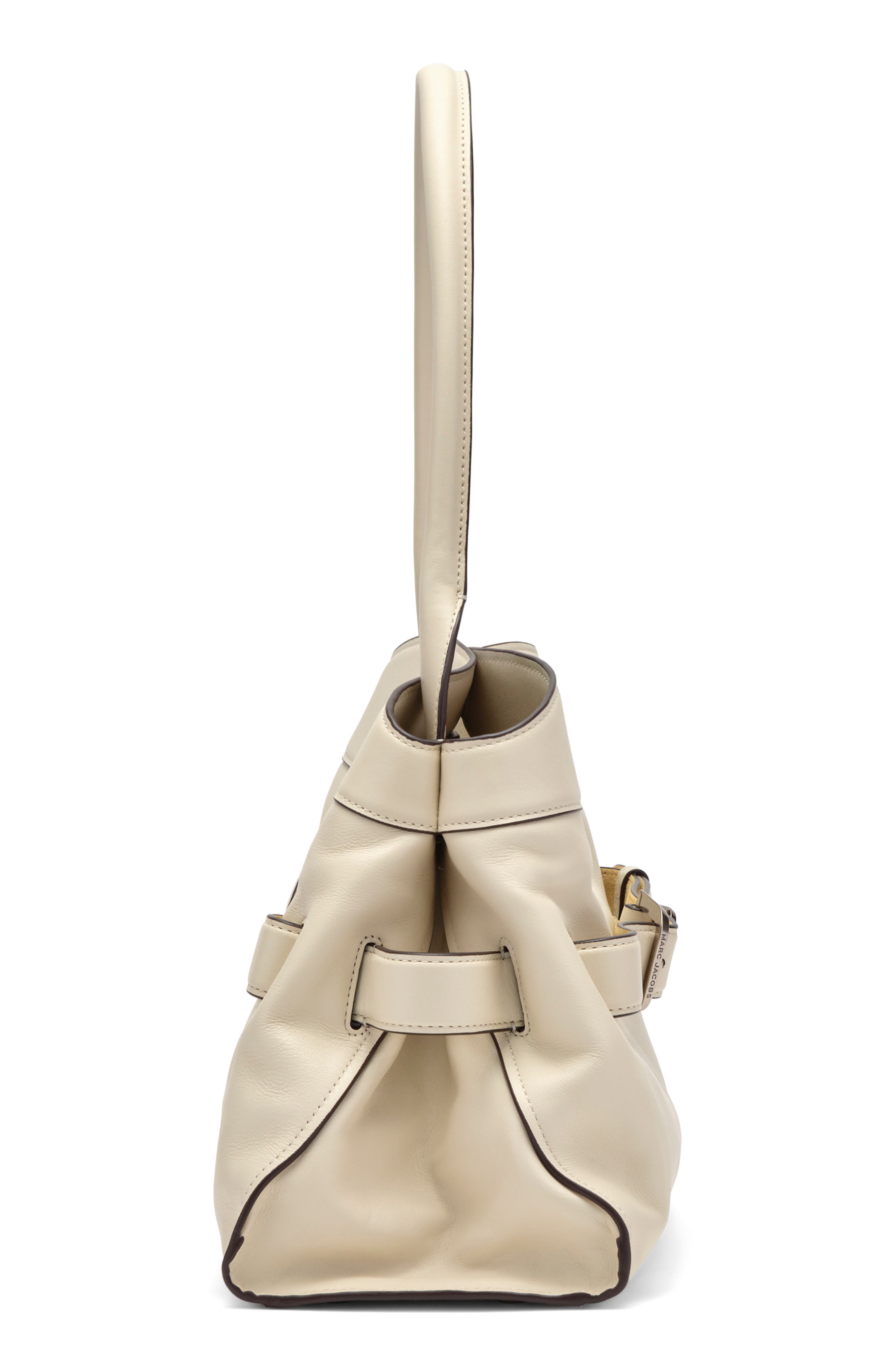 Dakota Leather Shoulder Satchel, Alternate, color, CLOUD WHITE