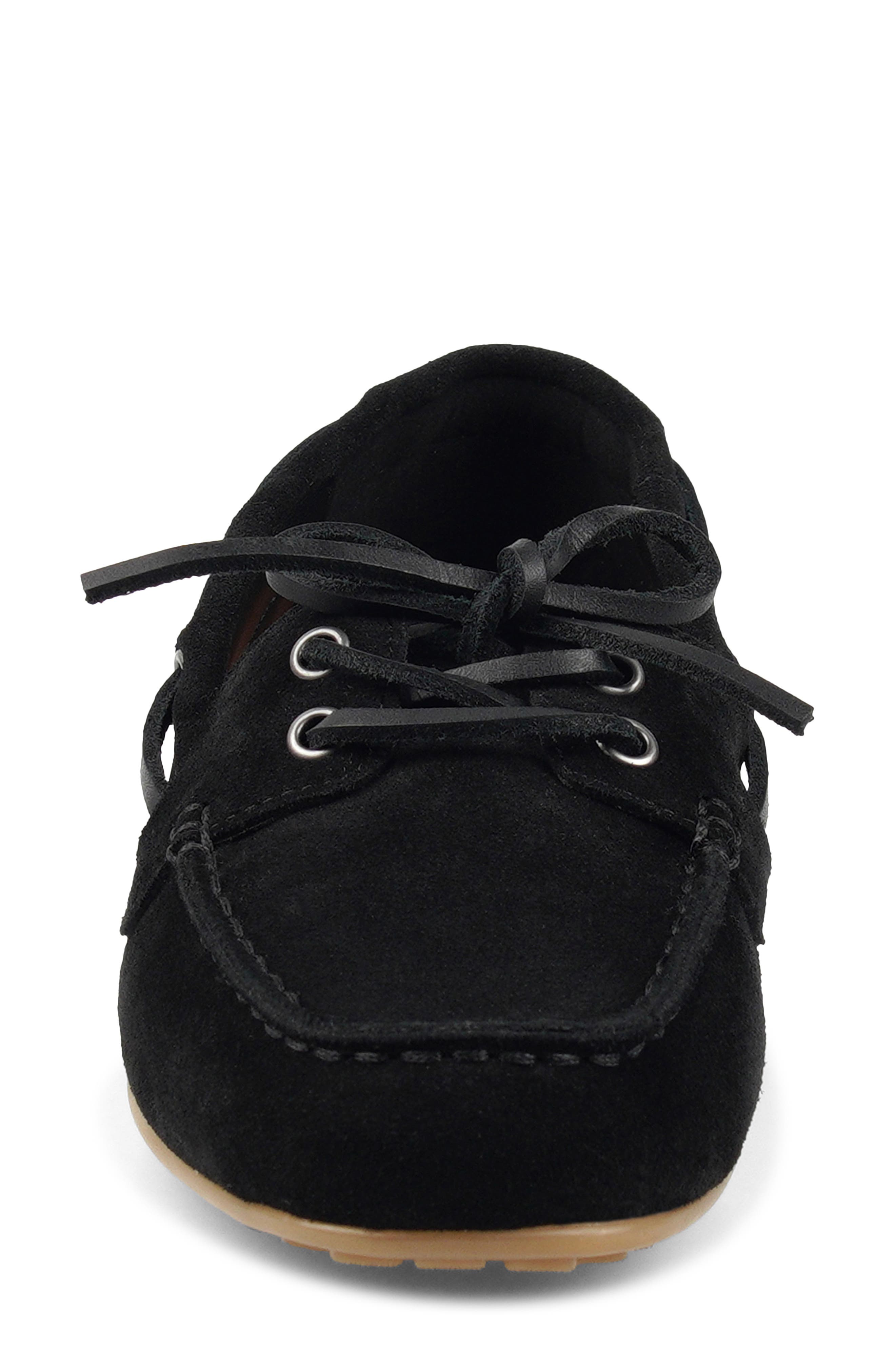 Bandy Boat Shoe, Alternate, color, BLACK SUEDE