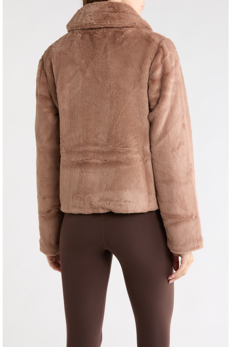 Plush Faux Fur Cropped Jacket, Alternate, color, BROWNIE