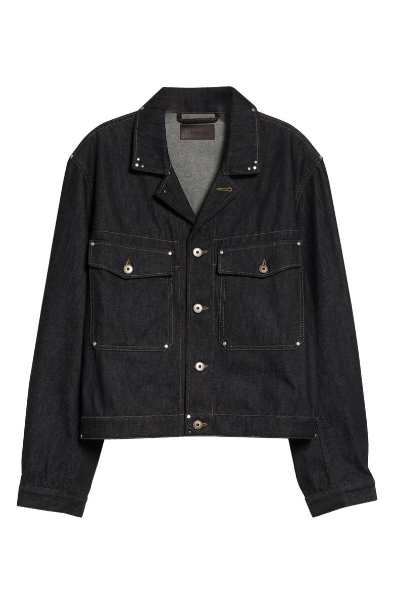 Lemaire Studded Denim Trucker Jacket, Main, color, Slate