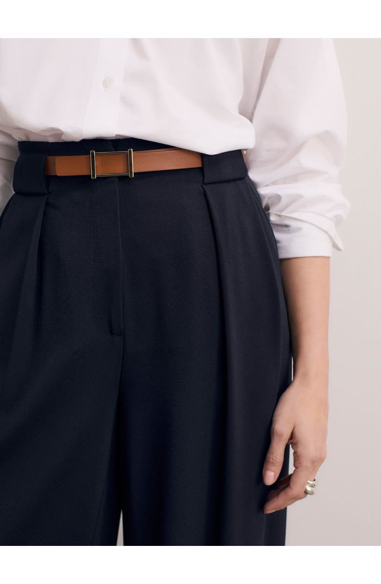 The Fold Lyon Clever Crepe Pants, Alternate, color, Navy