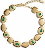Monica Vinader Mosaic Green Onyx Disc Bracelet