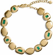 Monica Vinader Mosaic Green Onyx Disc Bracelet