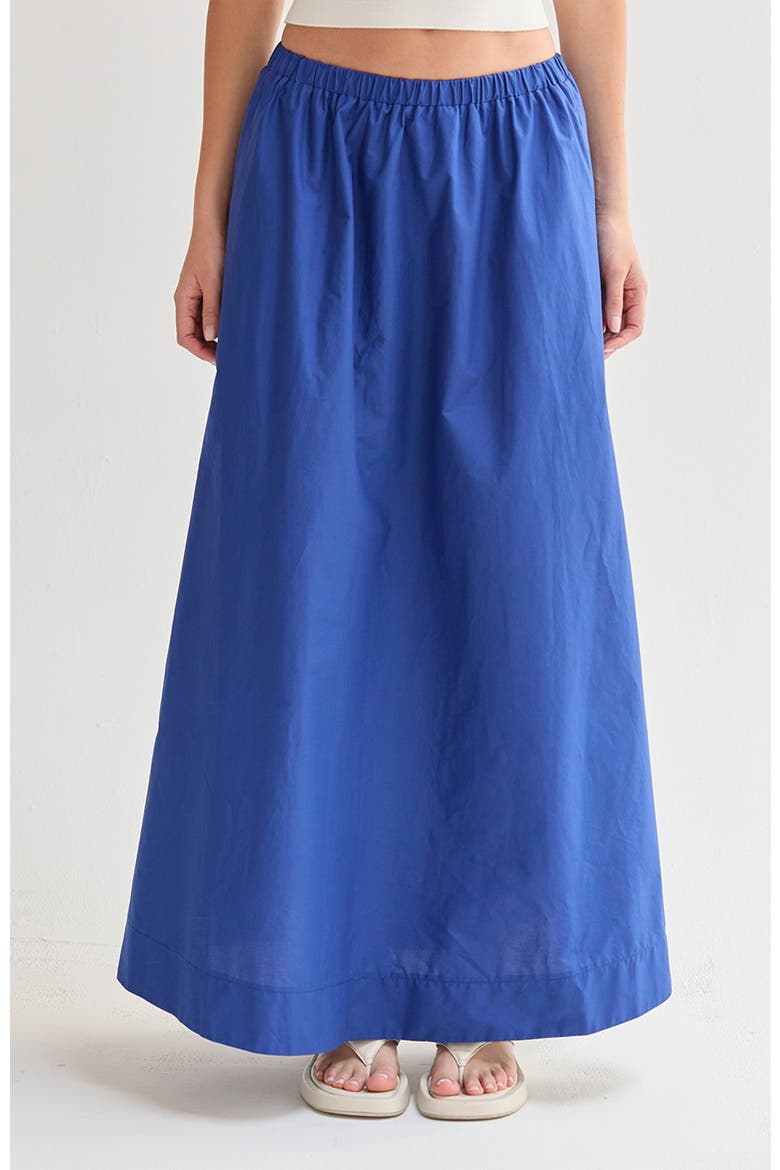 Gathered Poplin Maxi Skirt, Main, color, Cobalt Blue