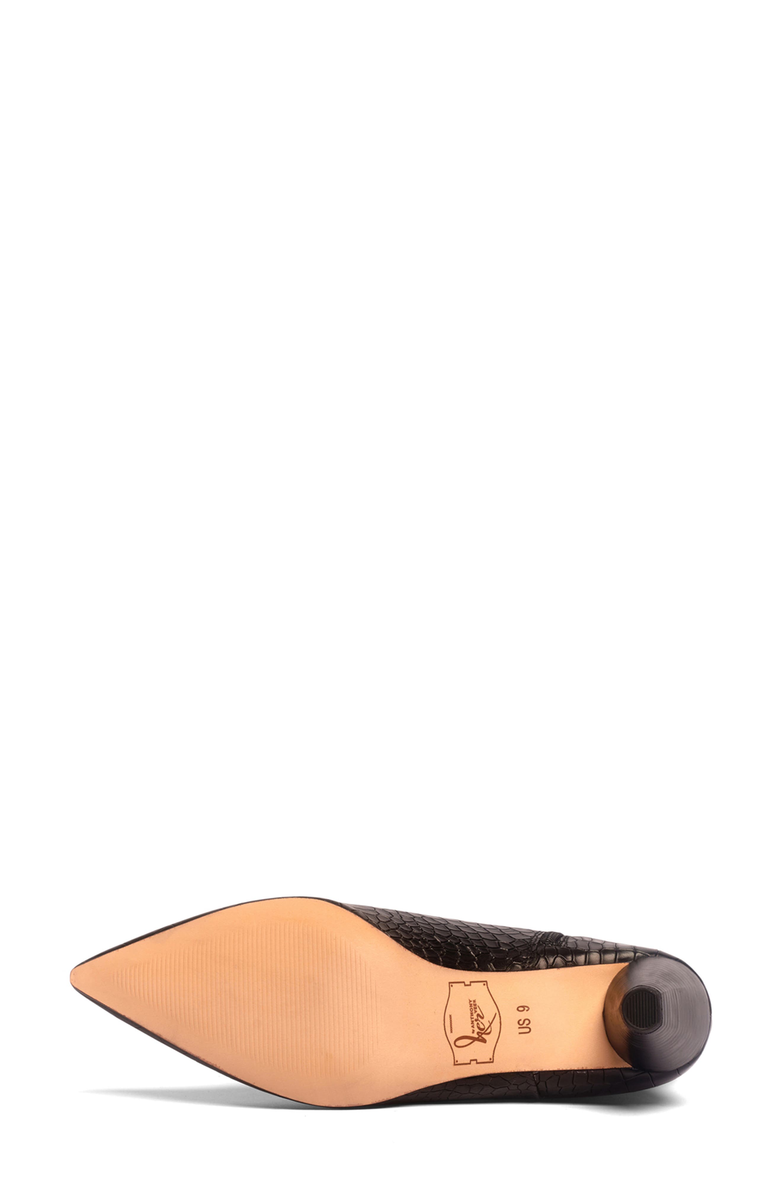 Cora Croc-Embossed Bootie, Alternate, color, BLACK