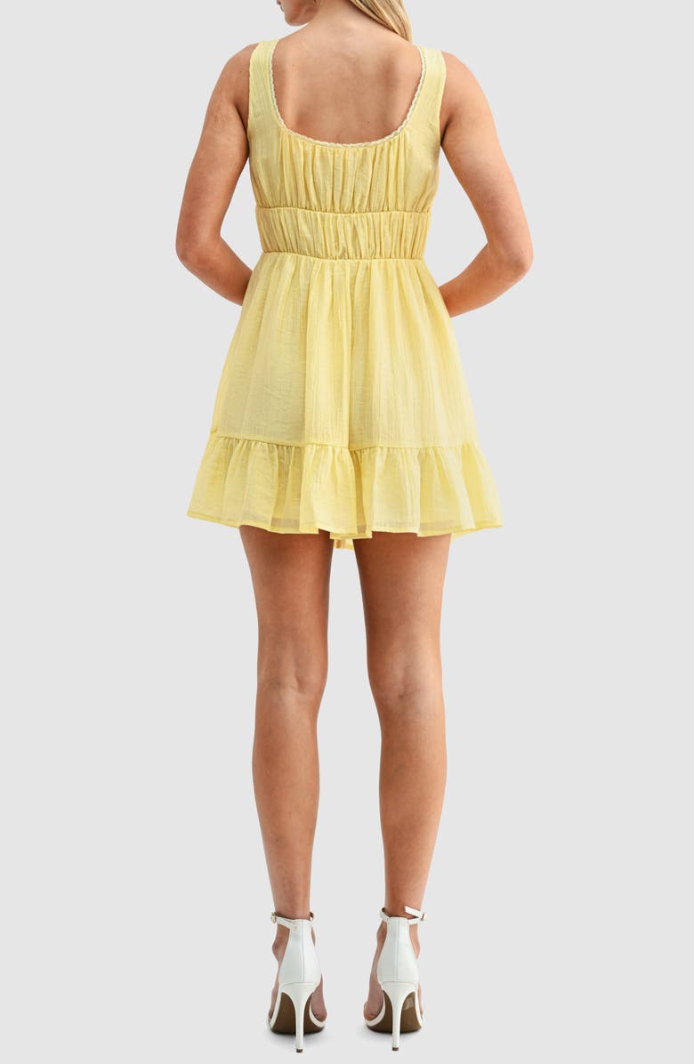 Lush Square Neck Button Front Minidress, Alternate, color, Yellow