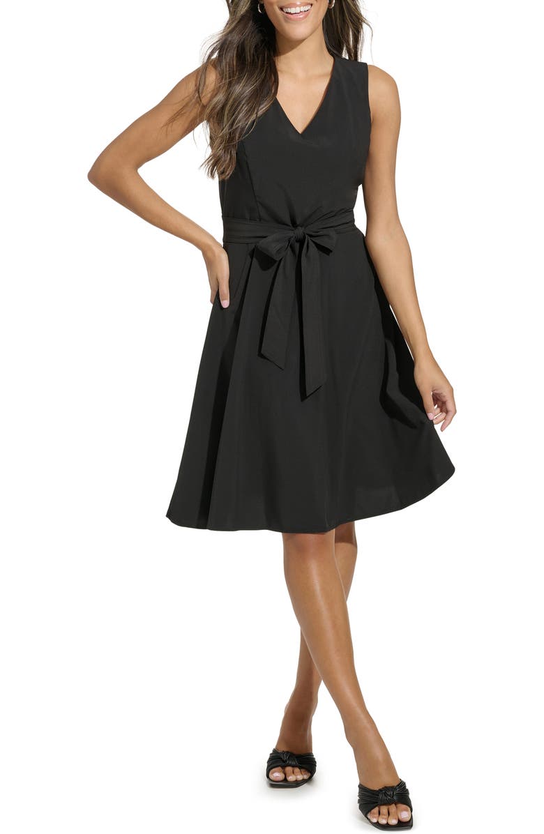 Calvin Klein Commuter V-Neck A-Line Dress, Main, color, 