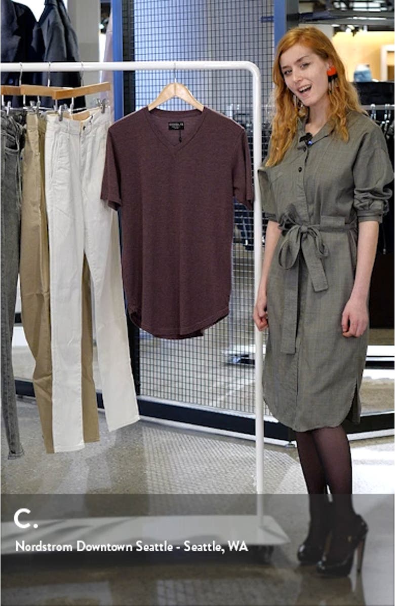 Overdyed V-Neck Curved Hem T-Shirt, sales video thumbnail