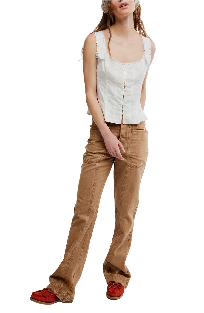 Free People Bridgette Corset Peplum Top, Alternate, color, Clean Ivory