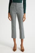 Veronica Beard Kean Houndstooth Check Crop Pants