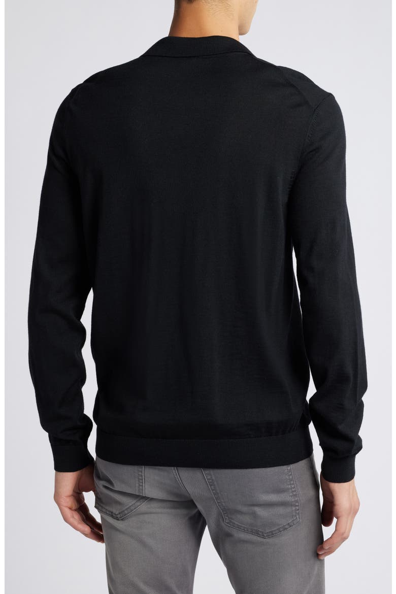 Enord Long Sleeve Wool Polo Sweater, Alternate, color, BLACK