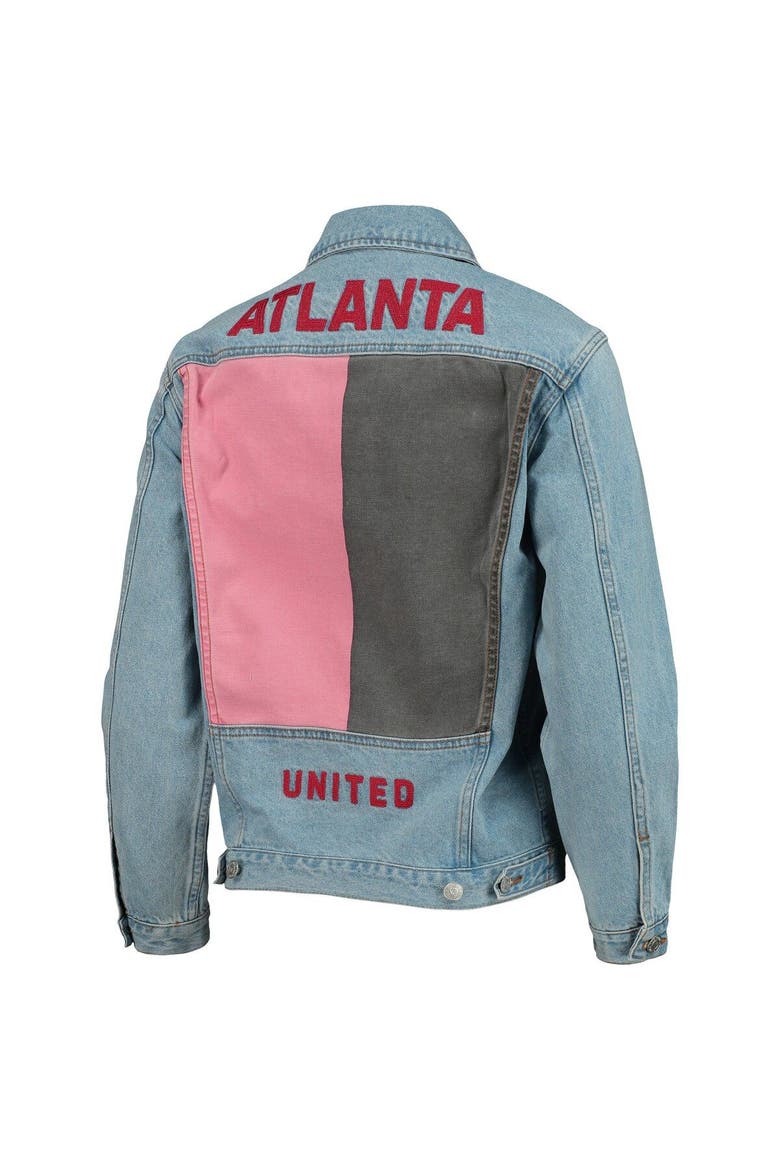 Women's The Wild Collective Blue Atlanta United FC Print Denim Button-Up Jacket, Alternate, color, Blue