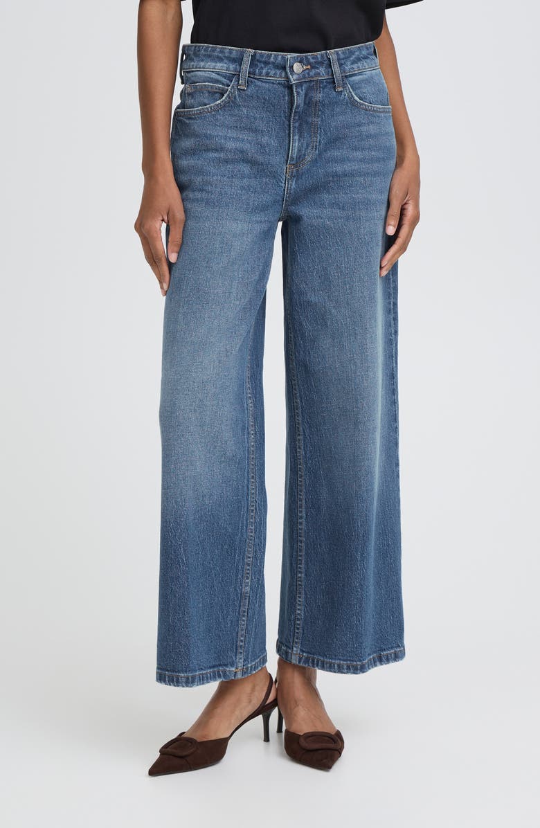 B.YOUNG Kyjla Wide Leg Jeans, Main, color, Mid Blue Denim