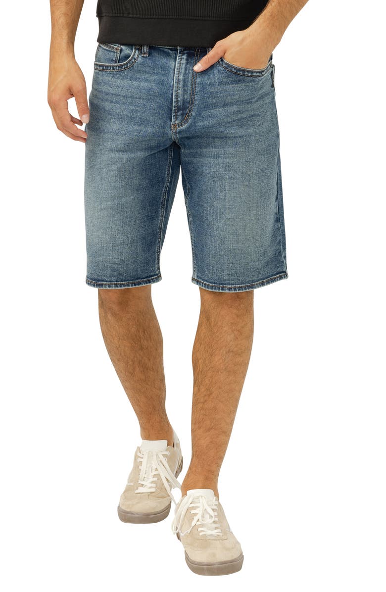 Silver Jeans Co. Zac Relaxed Fit Denim Shorts, Main, color, 
