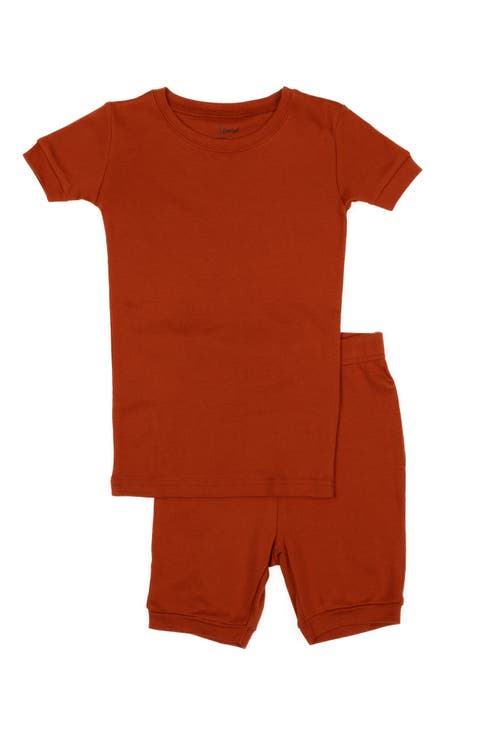 LEVERET Solid 2-Piece Cotton Shorts Pajamas