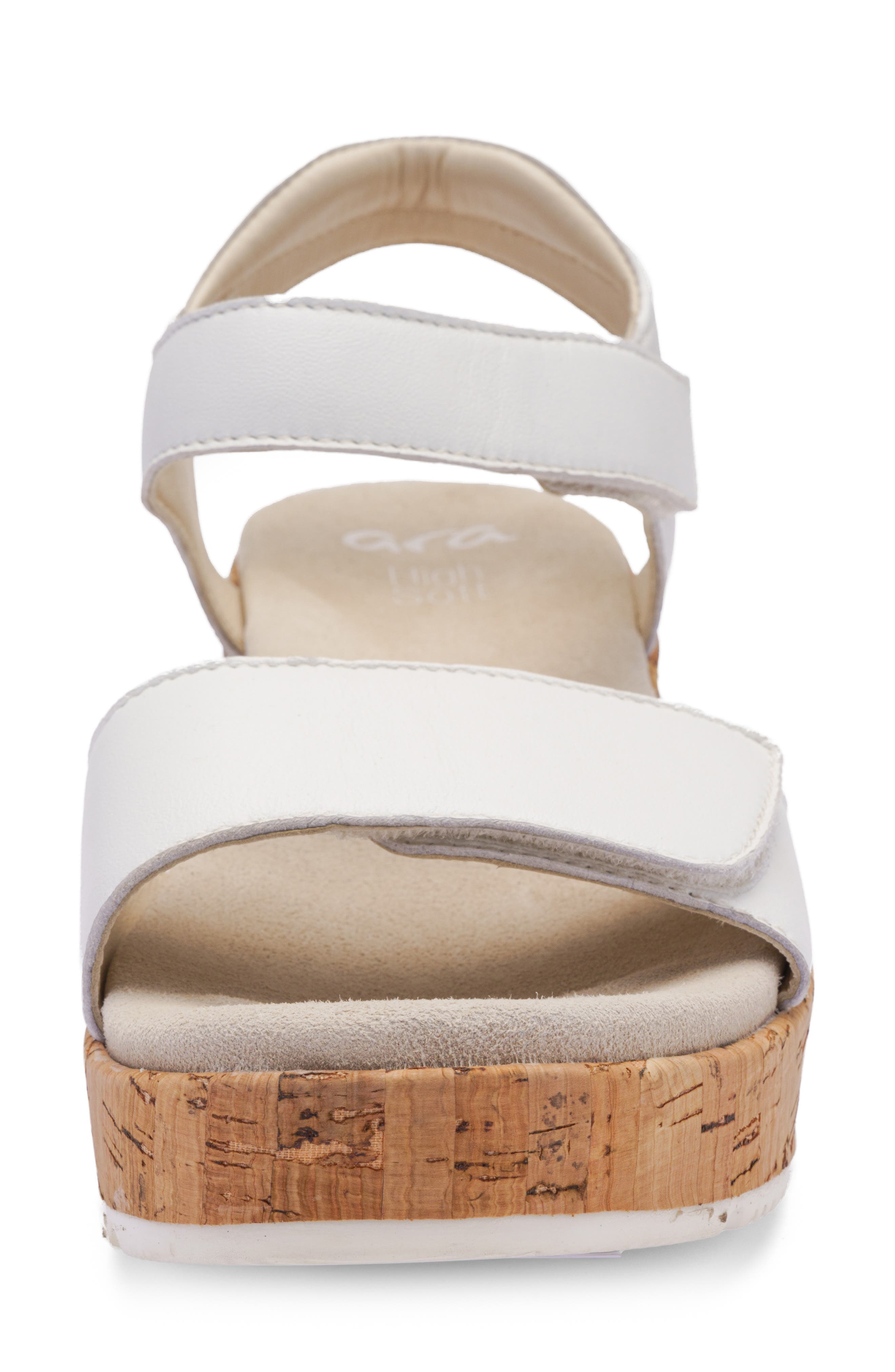 Rosepetal Platform Wedge Sandal, Alternate, color, WHITE/ NATURAL