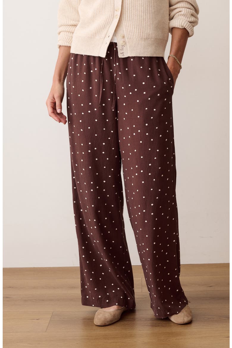 Lucy Polka Dot Drawstring Pants, Alternate, color, CHOCOLATE POLKA DOT