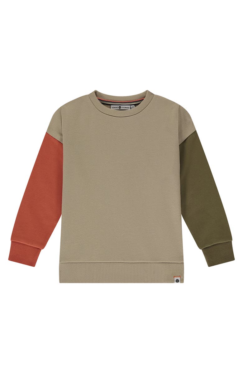 Stains and Stories by Babyface Colorblock Crewneck Sweatshirt, Main, color, Kit