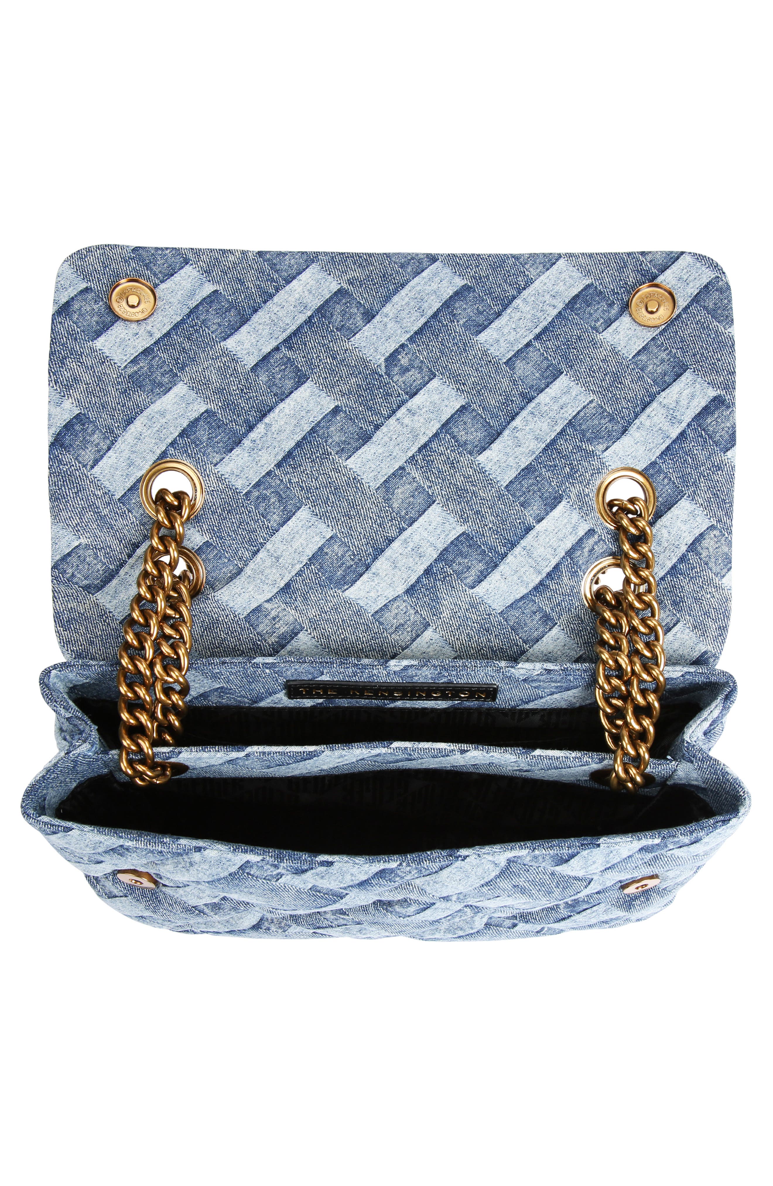 Kurt Geiger London Large Kensington Denim Shoulder Bag, Alternate, color, Navy