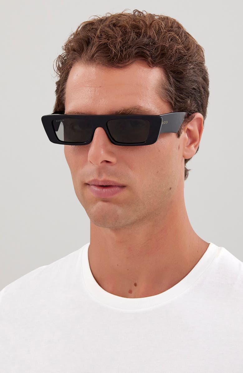 Gucci 54mm Rectangular Sunglasses, Alternate, color, 