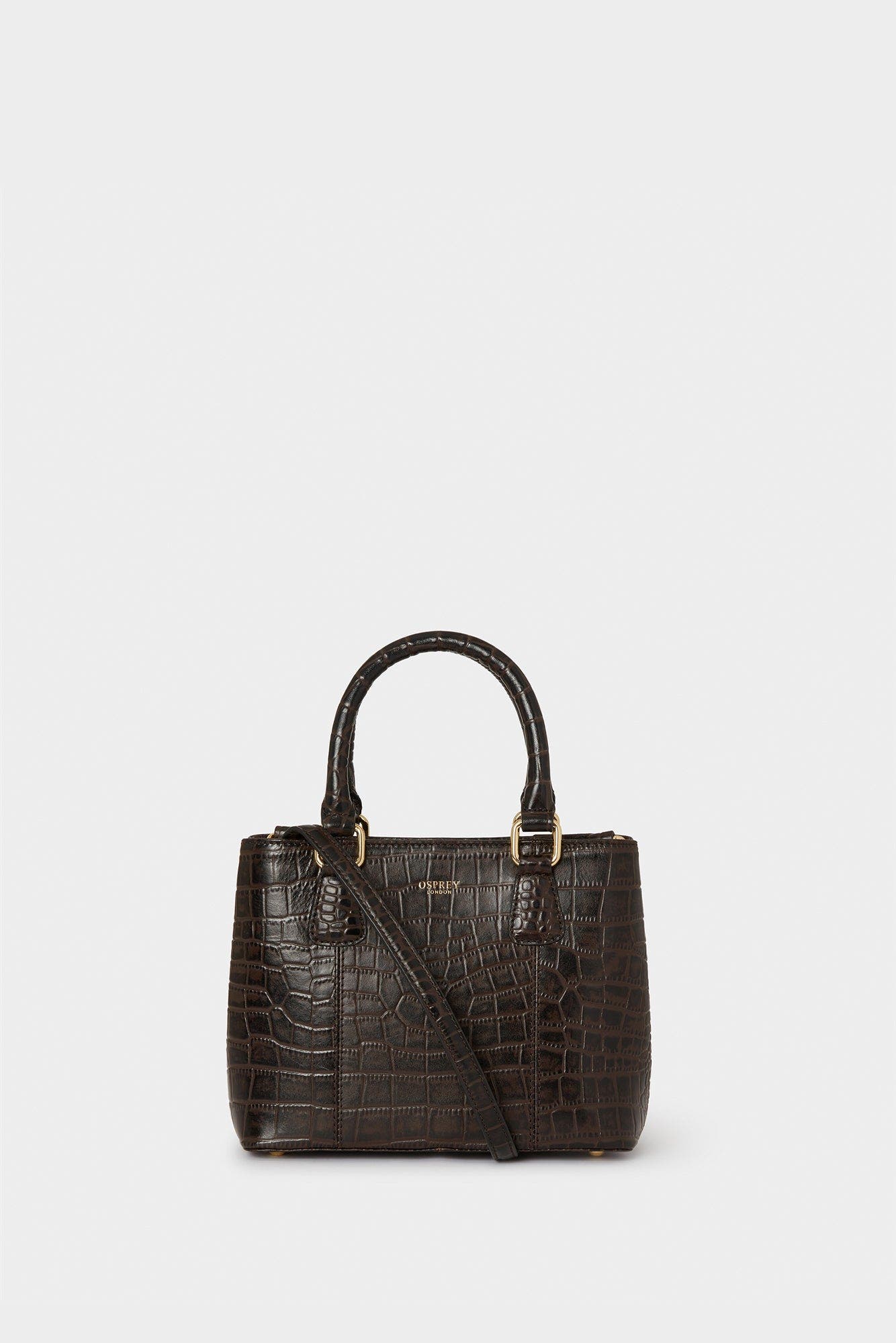 Osprey London The Mini Adaline Leather Grab Bag, Alternate, color, Chocolate