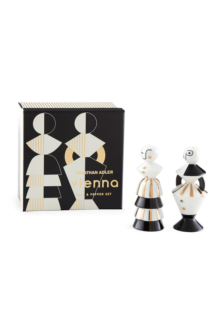Vienna Salt and Pepper Set, Alternate, color, Black / White / Gold