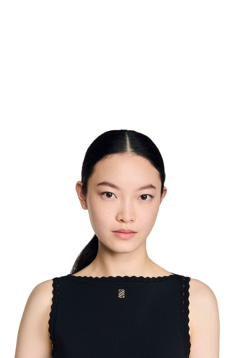 SANDRO Two-tone short dress, Alternate, color, Black