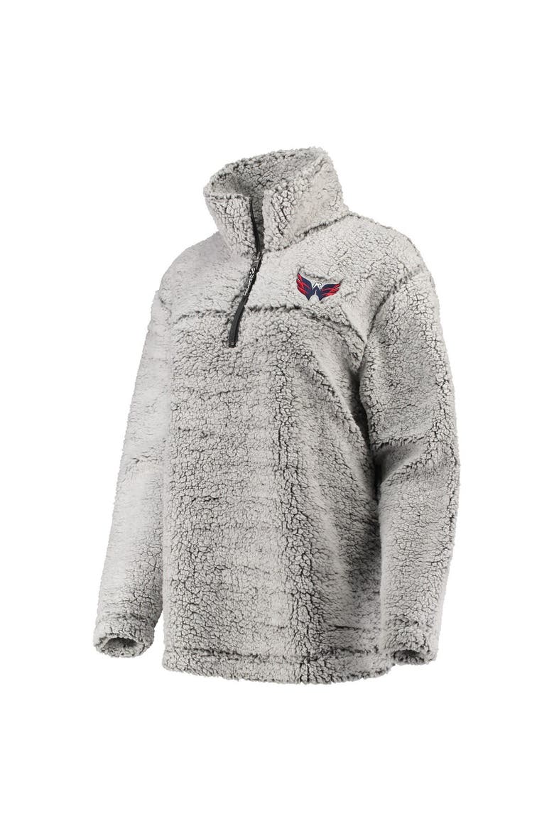 Women's G-III 4Her by Carl Banks Gray Washington Capitals Sherpa Quarter-Zip Pullover Jacket, Alternate, color, Gray