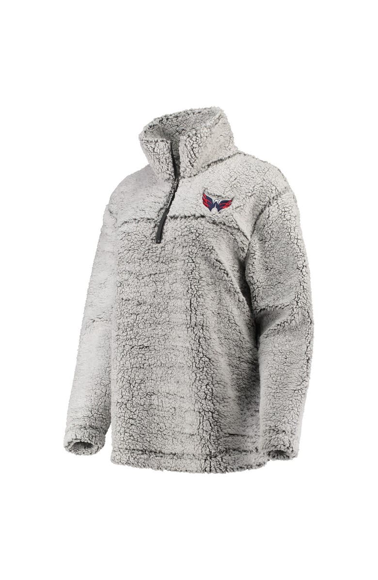 G-III 4HER BY CARL BANKS Women's G-III 4Her by Carl Banks Gray Washington Capitals Sherpa Quarter-Zip Pullover Jacket, Alternate, color, Gray